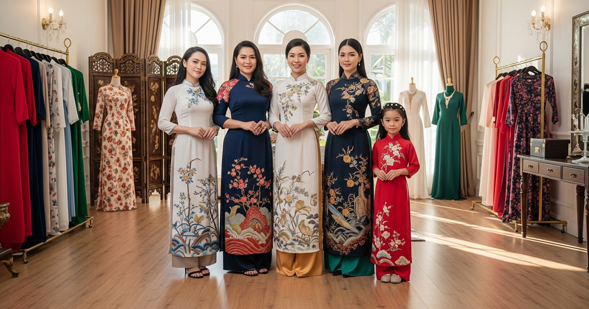 Cách chọn áo dài phù hợp với từng dáng người - Áo Dài Phương Lan