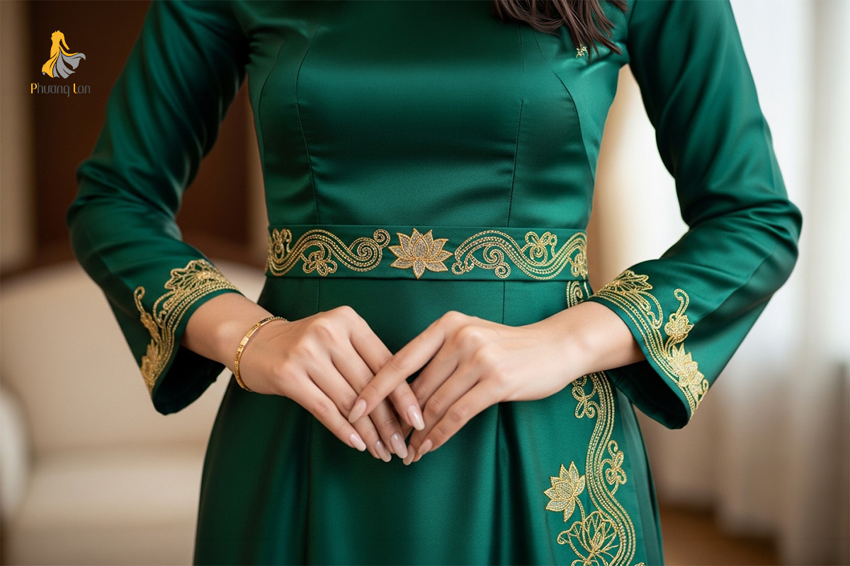 Cách mặc áo dài đẹp cho người béo bụng - Áo Dài Phương Lan