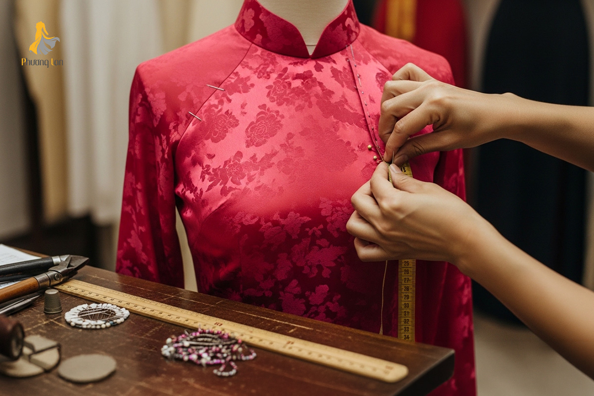 Kỹ thuật may áo dài chuyên nghiệp tại Áo Dài Phương Lan